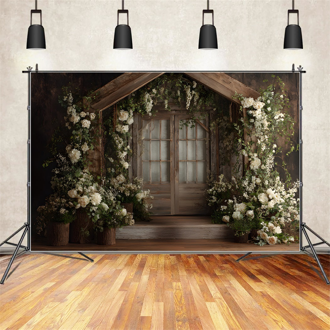 Fond Photo Fête des Mères Entrée Porte Bois Fleurs Fraîches Par Magali