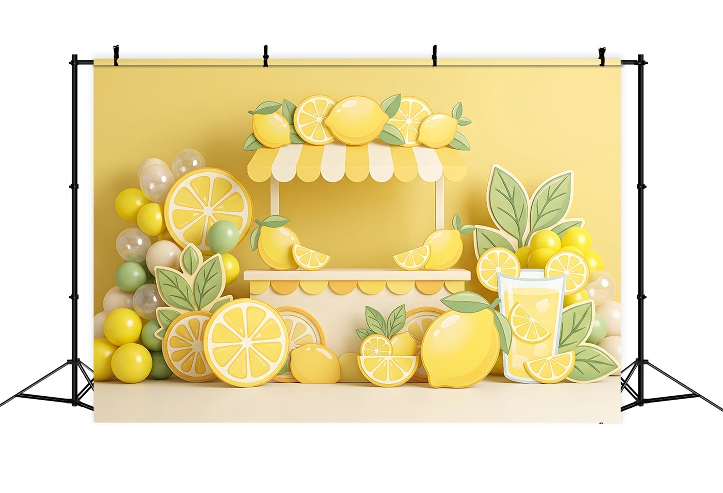 Toile de fond pour enfant avec kiosque de limonade agrumes et ballons CEM65-57
