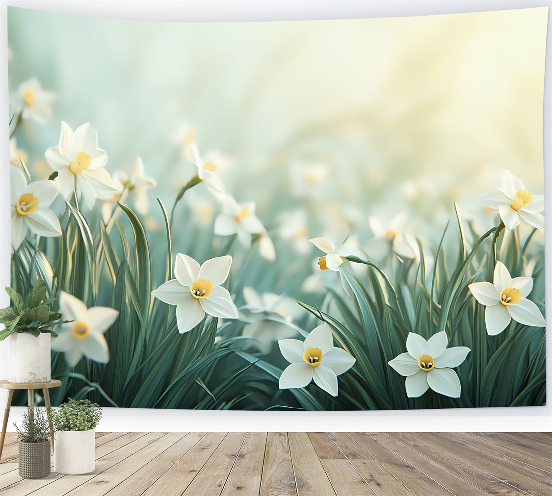 Toile de Fond Jonquille Douce Lueur Photographie Fleurie CJJ2-10