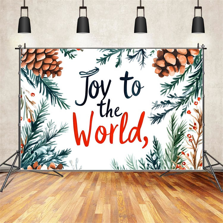 Toile de Fond Joie sur la Terre Branche de Pin Noël CJJ2-23