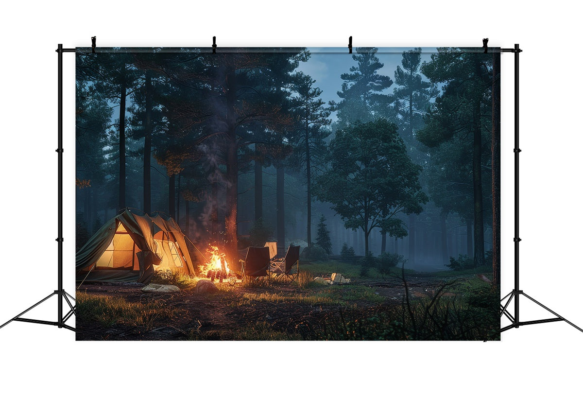 Toile de Fond Forêt Idées Crépuscule Lueur Tente Nature CJJ2-27