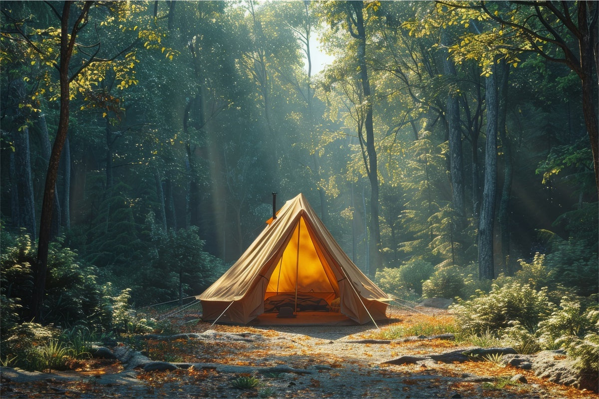 Toile de Fond Nature Sauvage Camping Forêt Profonde Paisible CJJ2-42