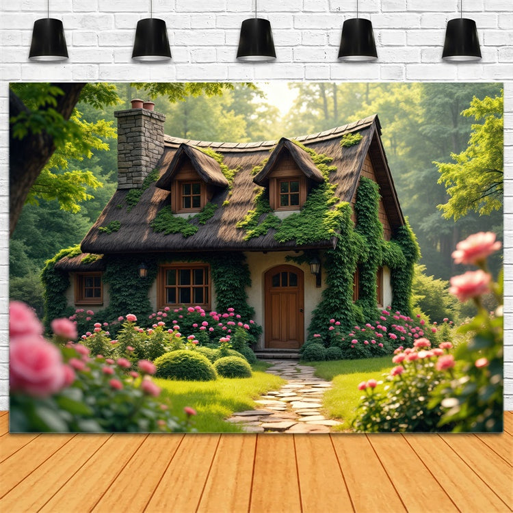 Toile de Fond Forêt Photographie Cottage Jardin Enchanté CJJ2-63