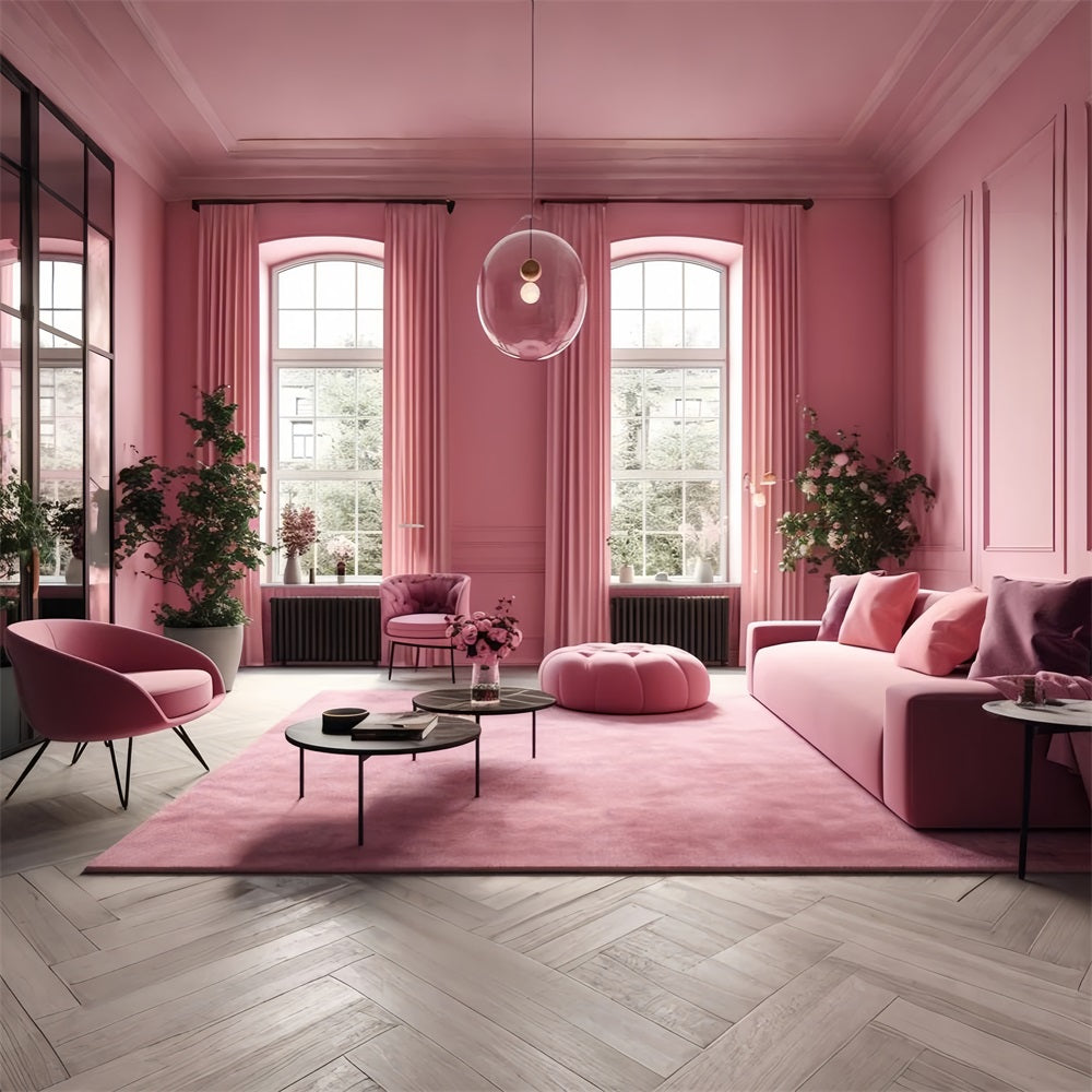 Toile de fond Fille Rose Salon Doux Rose CJJ2-88