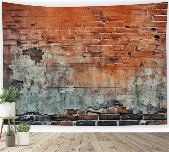 Toile de fond Mur Brique Plâtre Usé Rustique CJJ3-10