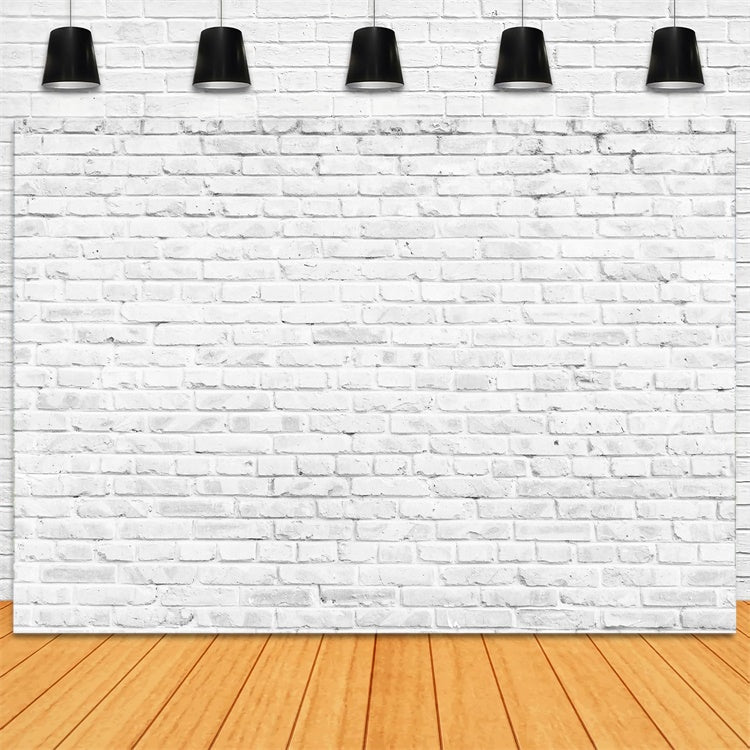 Toile de fond Mur Brique Blanc Classique Lumineux CJJ3-21