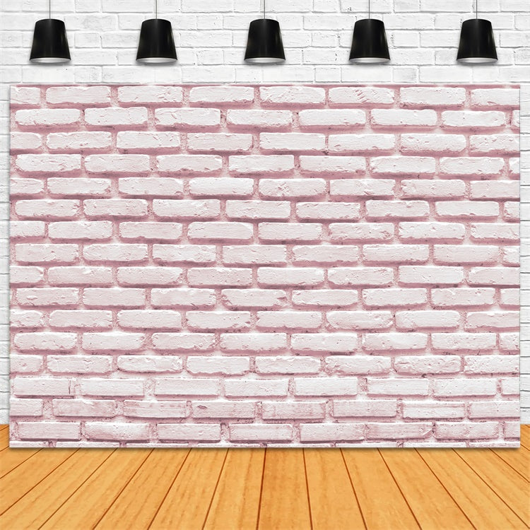 Toile de fond Mur Brique Rose Vintage Doux CJJ3-25