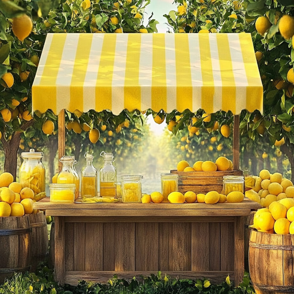 Toile de fond Été Citron Rustique Arbre à Citrons CJJ3-253