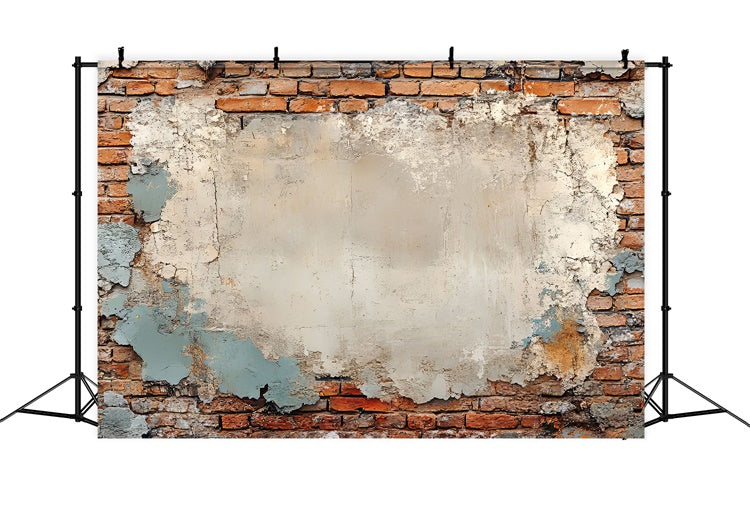 Toile de fond Mur Brique Plâtre Écaillé Vieilli CJJ3-29