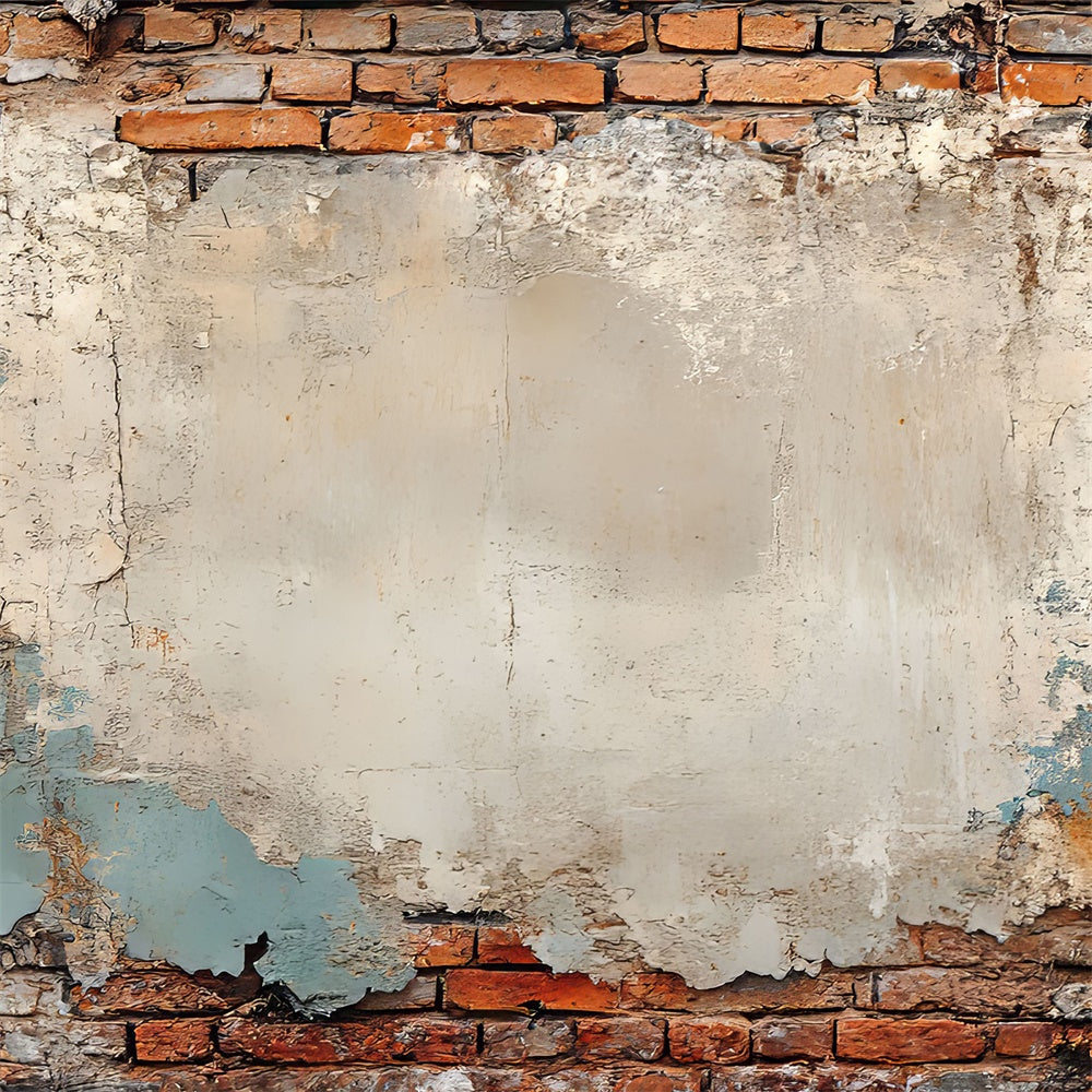 Toile de fond Mur Brique Plâtre Écaillé Vieilli CJJ3-29
