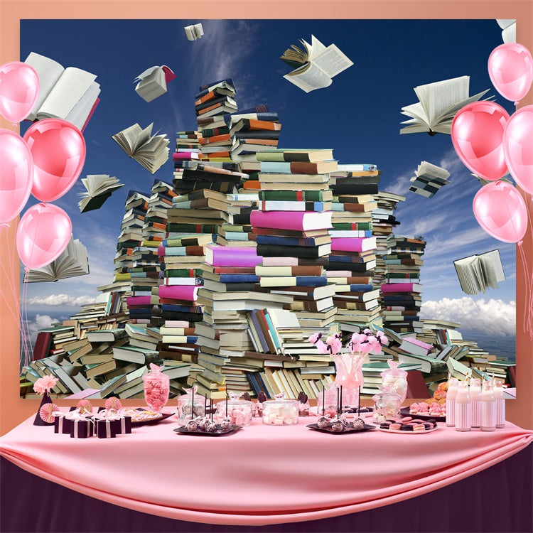 Toile de fond Journée Mondiale du Livre Livres Ouverts Fantaisie CJJ3-47