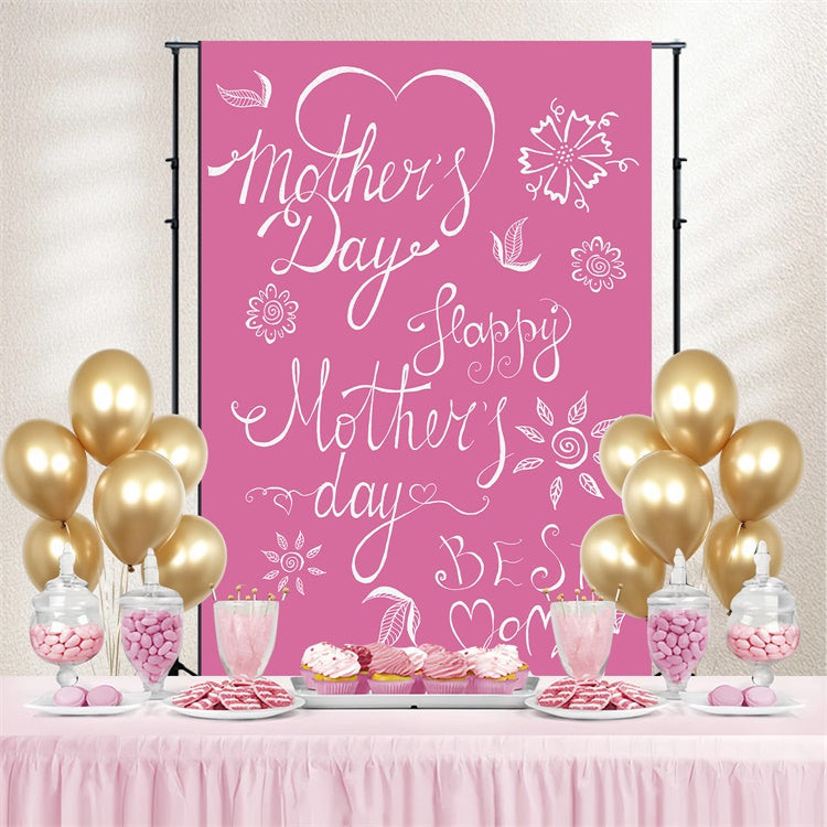 Toile de fond Fête des Mères Personnalisable Esquisse Adorable Doodle CJJ3-87