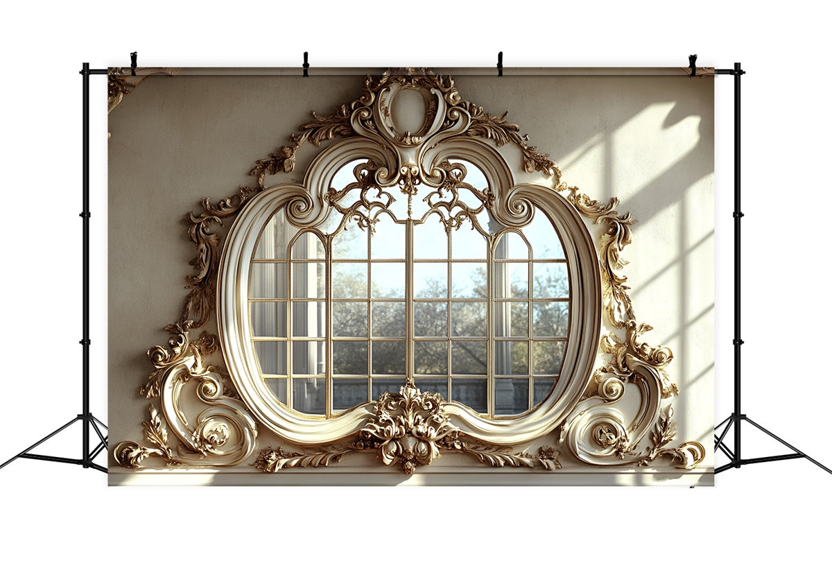 Toile de fond Mur Vintage Luxueux Miroir Encadré Doré CSH2-245