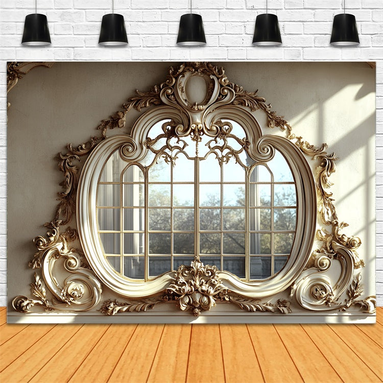 Toile de fond Mur Vintage Luxueux Miroir Encadré Doré CSH2-245