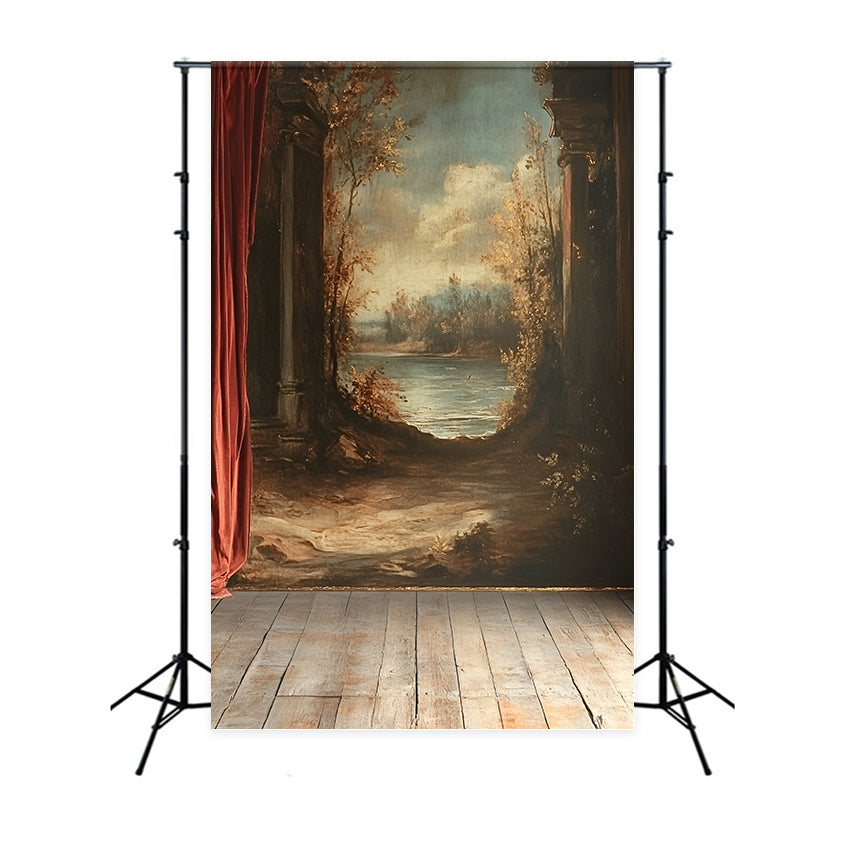 Toile de fond Mur Vintage Paysage Peint Antique Encadré CSH2-251
