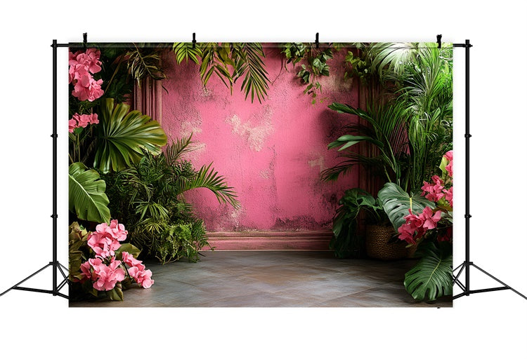 Toile de fond Mur Vintage Floral Tropical Rose Vintage CSH2-271