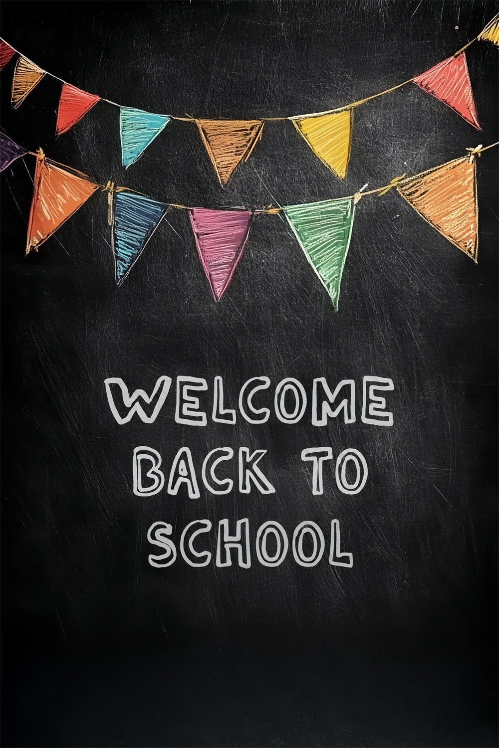 Toile de fond Rentrée des Classes Tableau Noir Classique Bienvenue CSH3-61