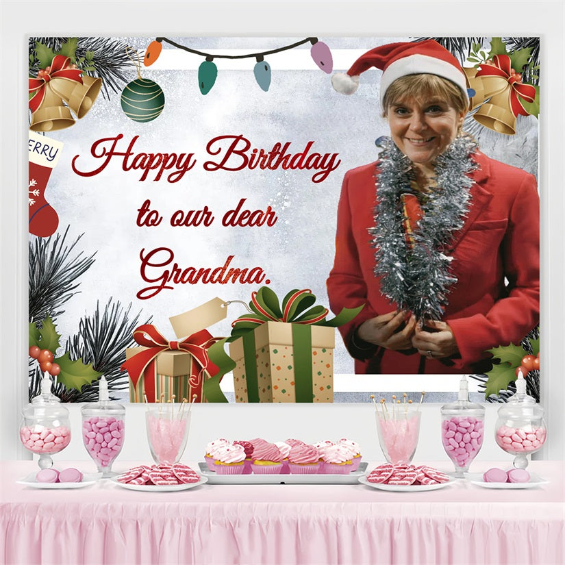 Toile de fond Anniversaire Personnalisée Grand-Mère Cadeau de Noël 60ème CSH4-21