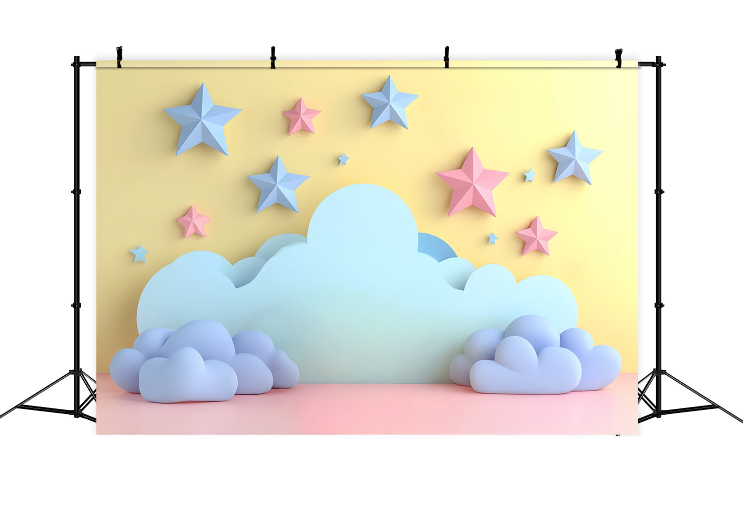 Toile de fond Nuages Doux Nuages Étoiles Dessin Animé CSH4-257