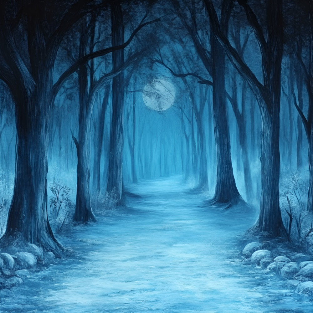 Toile de fond Sous-Bois Sentier Nocturne Clair de Lune CSH4-88