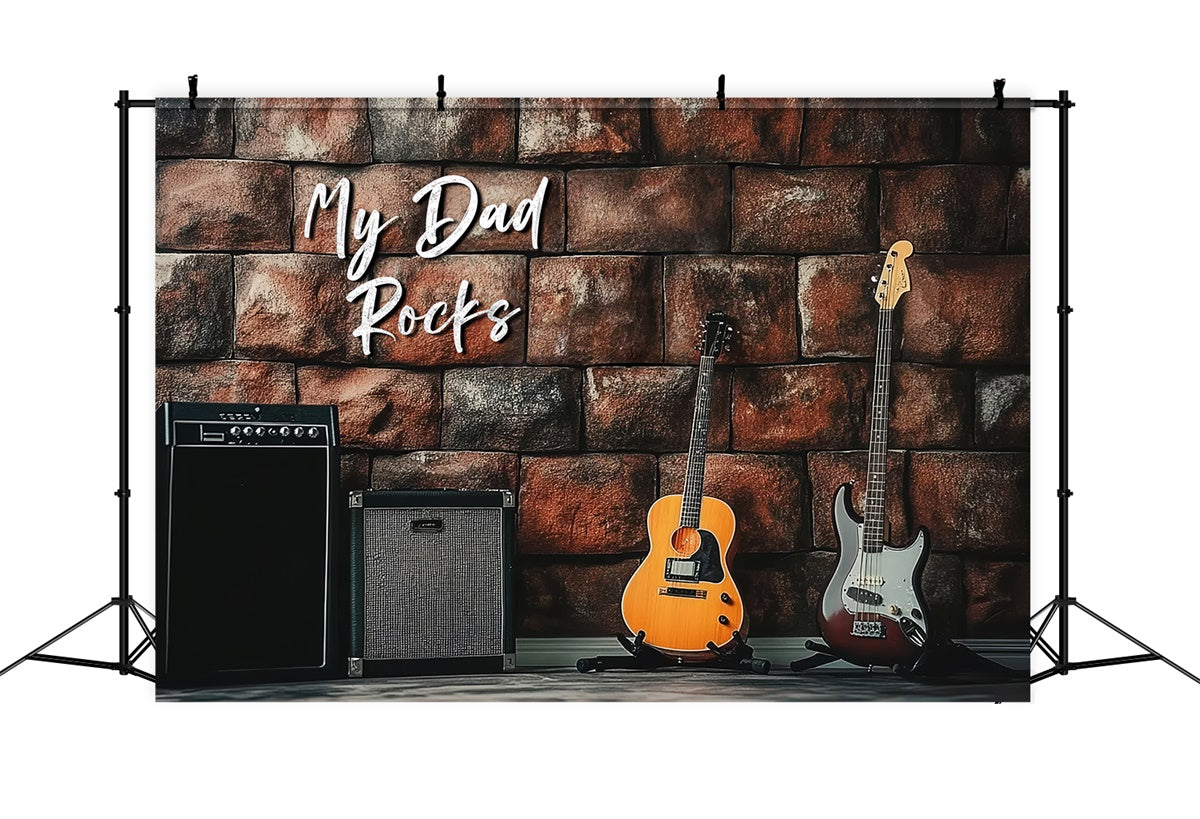 Toile de fond Fête des Pères Mur Brique Guitare Électrique CSH5-55