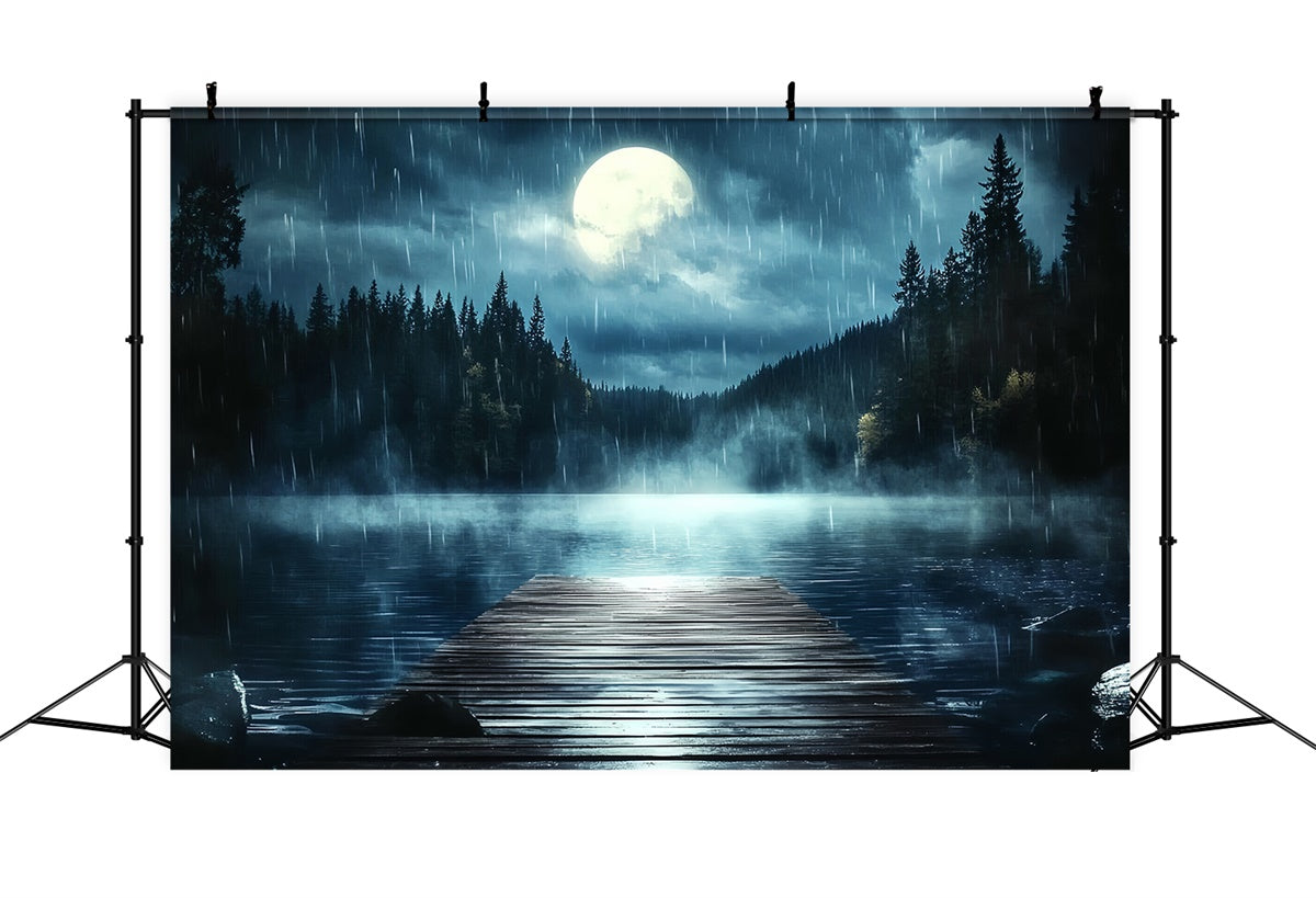 Toile de fond Photo Fête des Pères Quai Pluie Clair de Lune CSH5-57