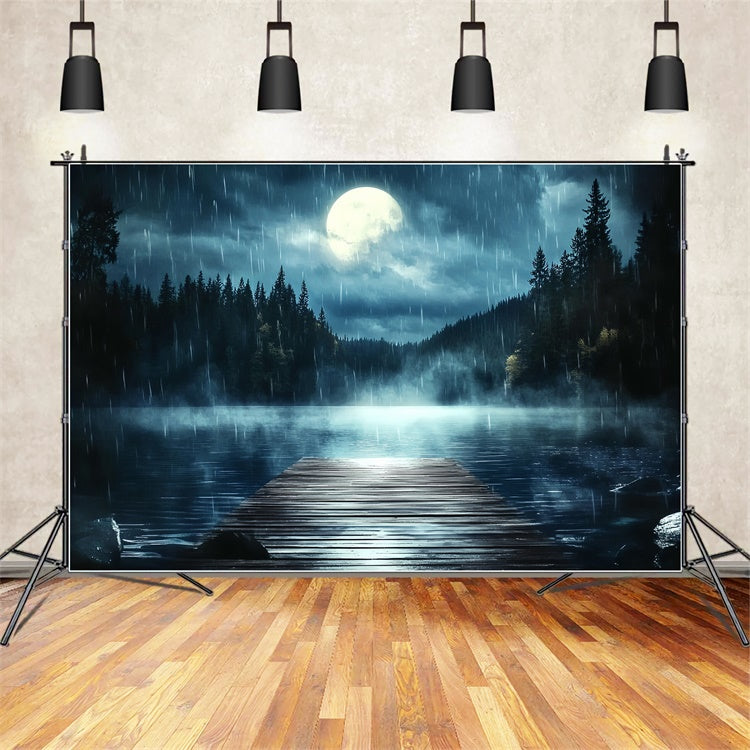 Toile de fond Photo Fête des Pères Quai Pluie Clair de Lune CSH5-57