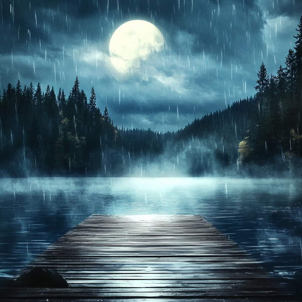 Toile de fond Photo Fête des Pères Quai Pluie Clair de Lune CSH5-57