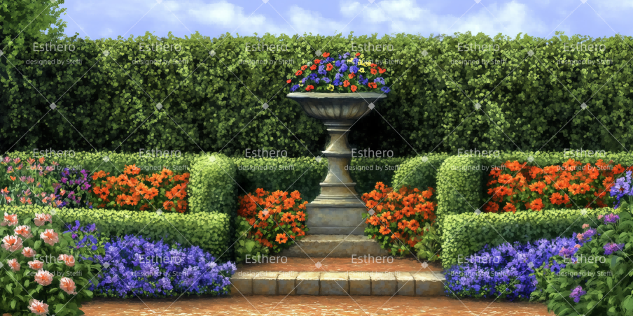 Toile de fond de Scene Jardin du Château CSH510-T89