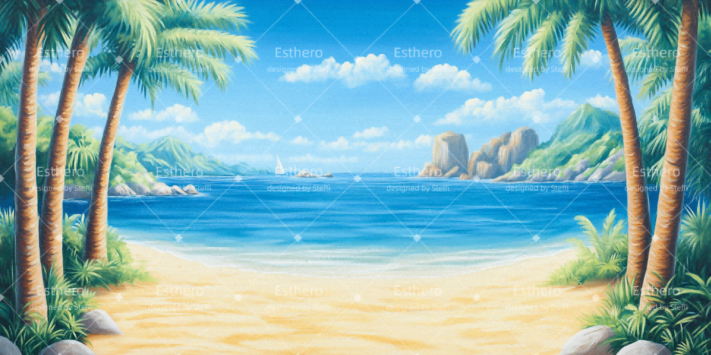 Fond de Scène Personnalisé Plage Tropicale CSH511-T9