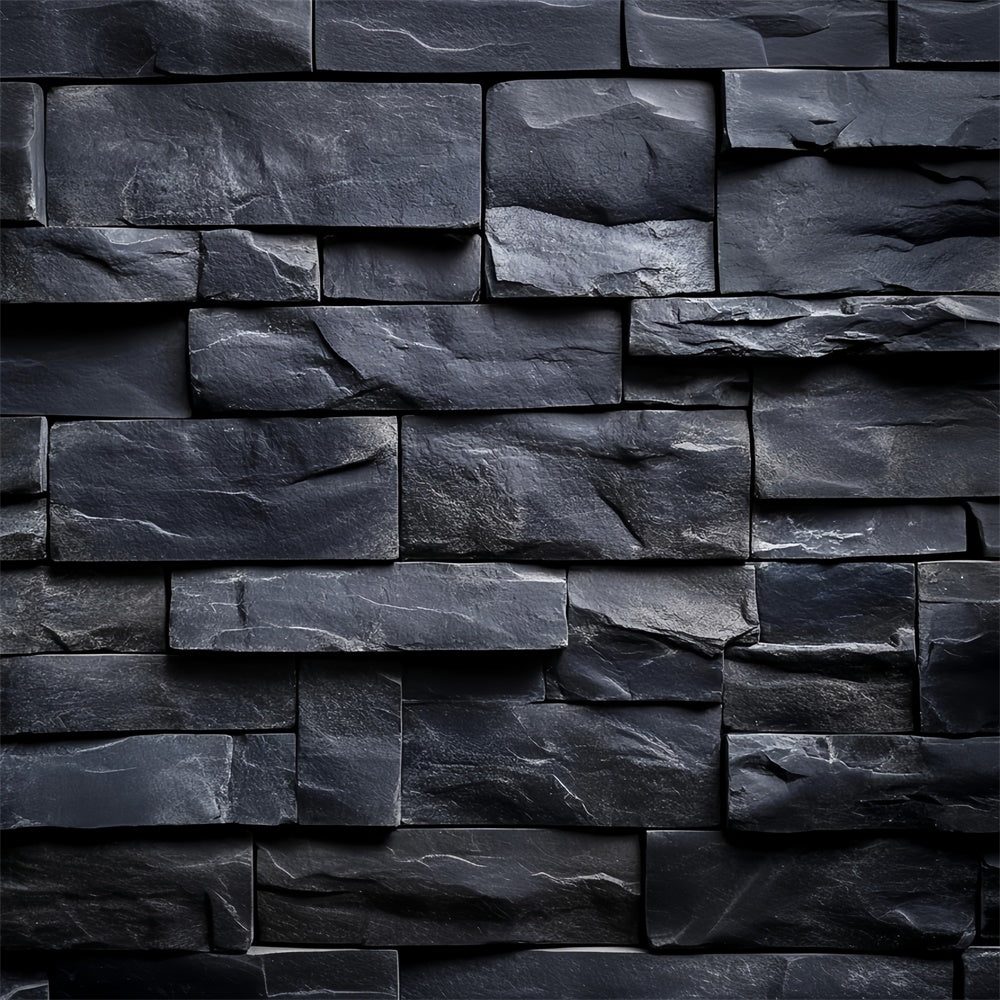 Toile de fond Mur de Brique Noire Texture Pierre Charbon CSH6-144