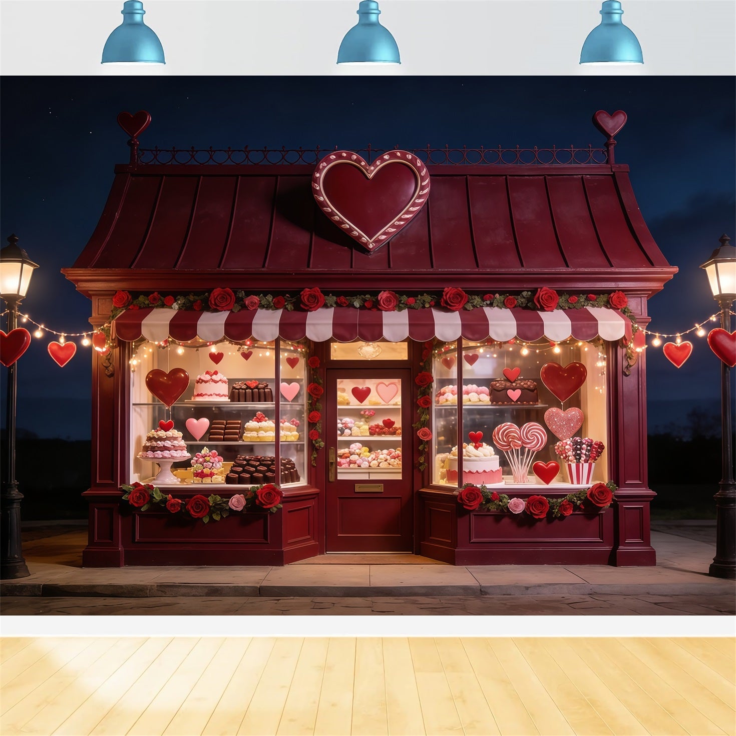 Fond Photo Saint-Valentin Vitrine Desserts Sweetheart CSH61-116