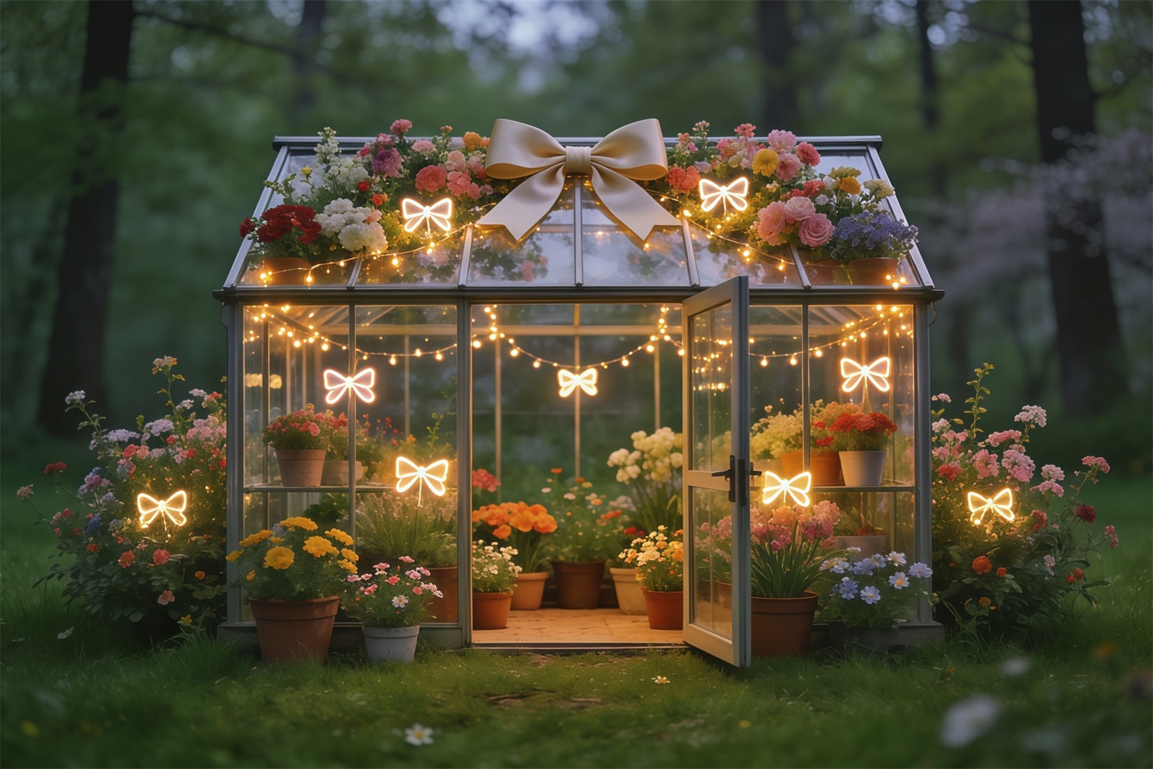 Fond Studio Photo Printemps Jardin Floral Nœud Lumineux CSH61-171