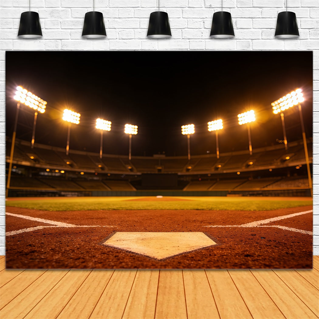 Toile de fond Baseball Home Plate Nuit Dorée CSH61-184