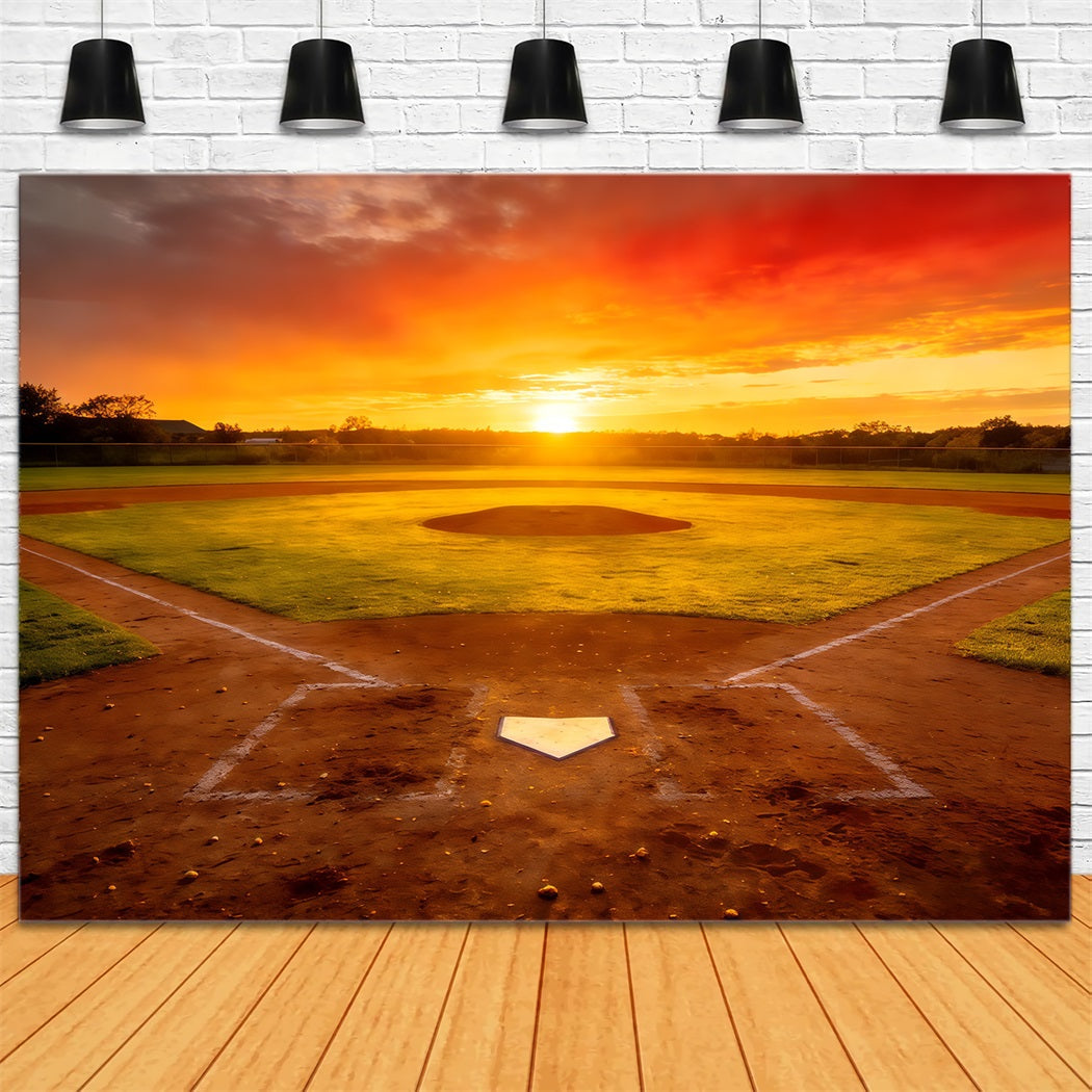 Fond Studio Photo Baseball Diamant Championnat Coucher De Soleil CSH61-185