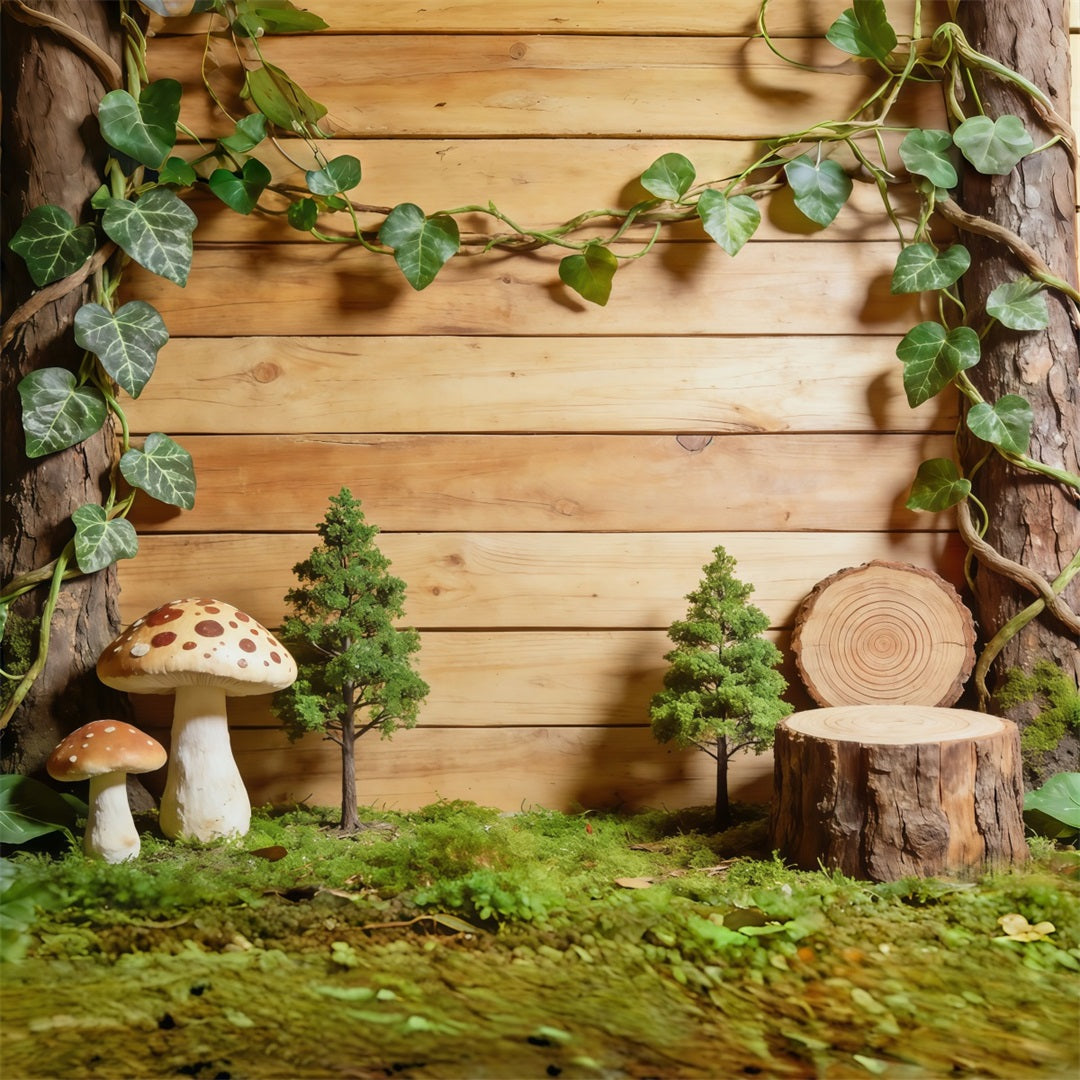 Toile de Fond Forêt Présentation Bois Rustique Lierre CSH61-205