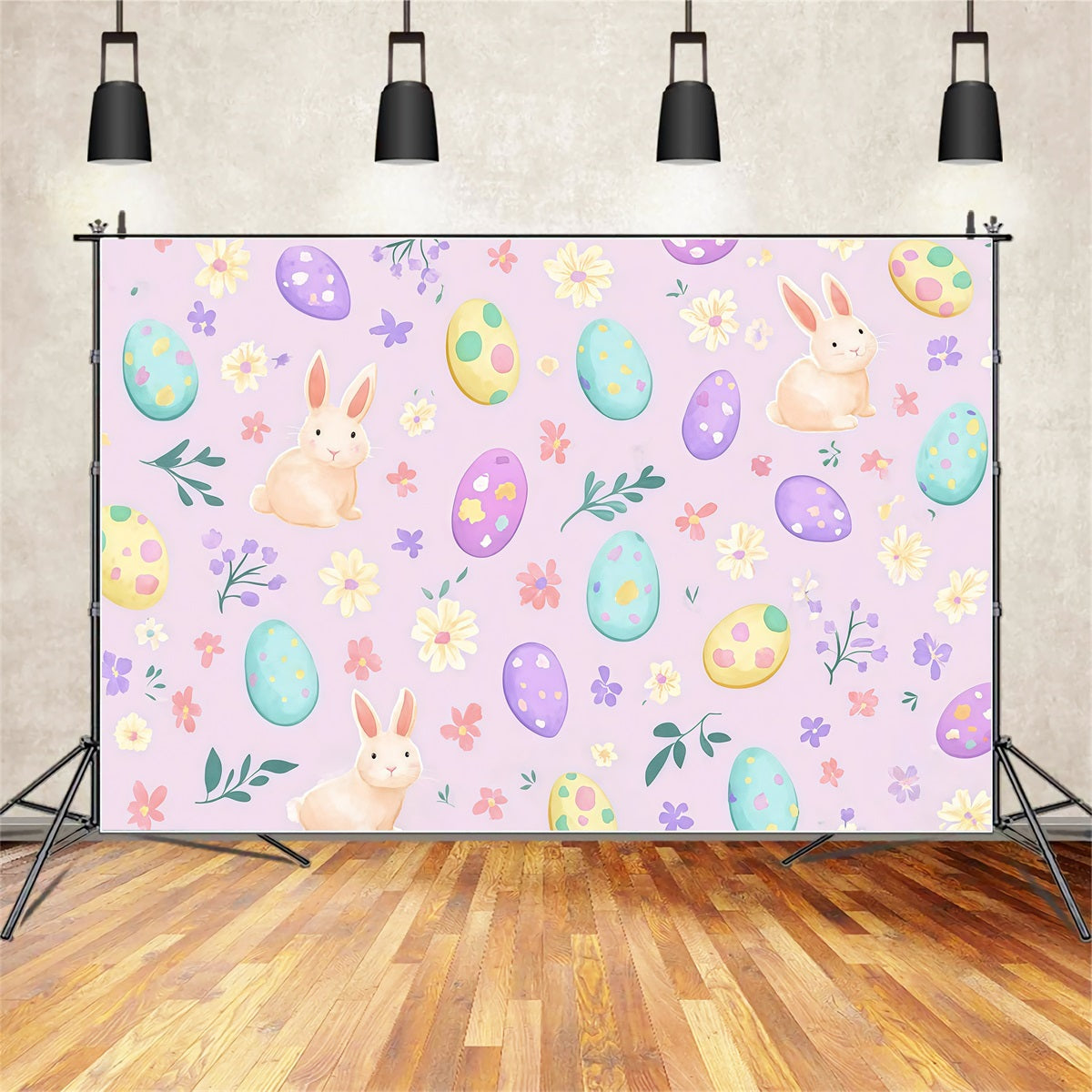 Toile de fond de Pâques Motif Œufs Aquarelle CSH61-31