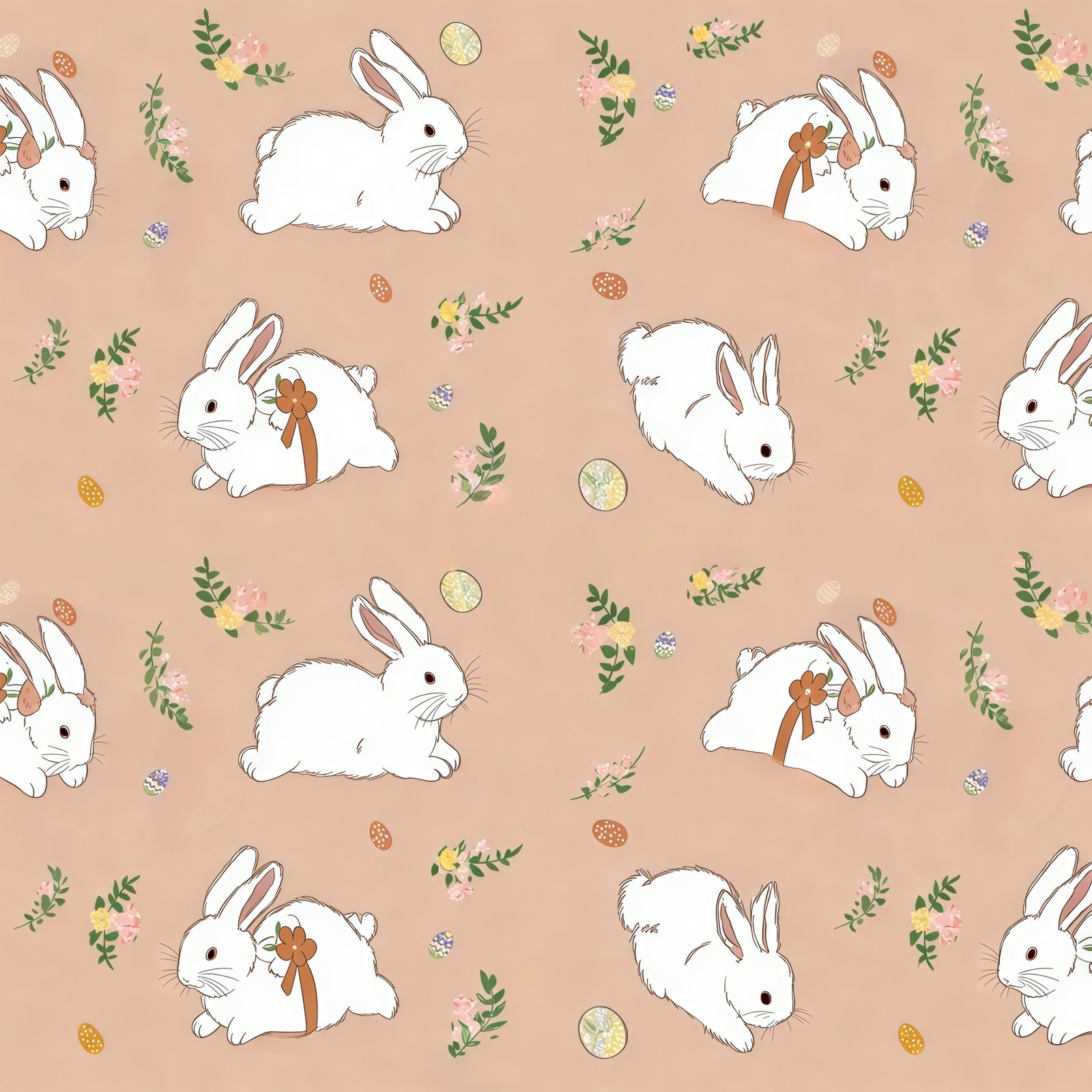 Fond Photo Pâques Motif Lapin Doux Floral CSH61-33