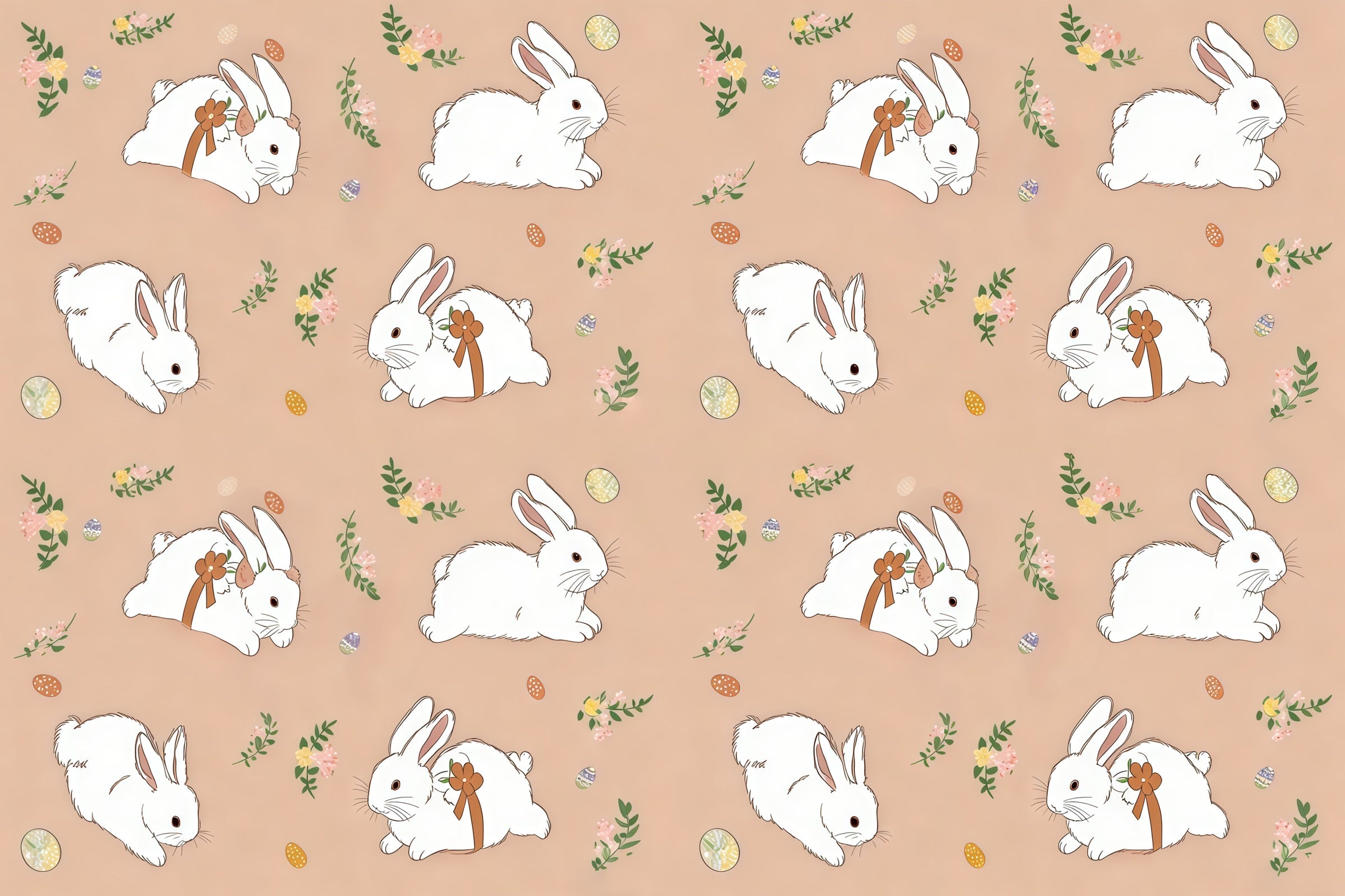 Fond Photo Pâques Motif Lapin Doux Floral CSH61-33