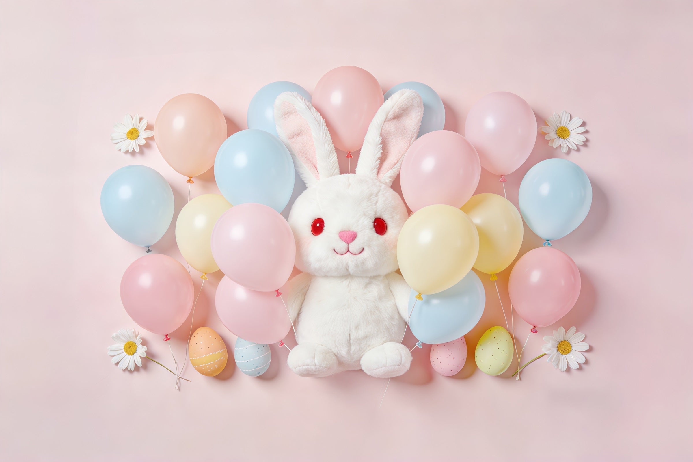 Toile de fond Pâques Tas Œufs Pastel Lapin CSH61-58