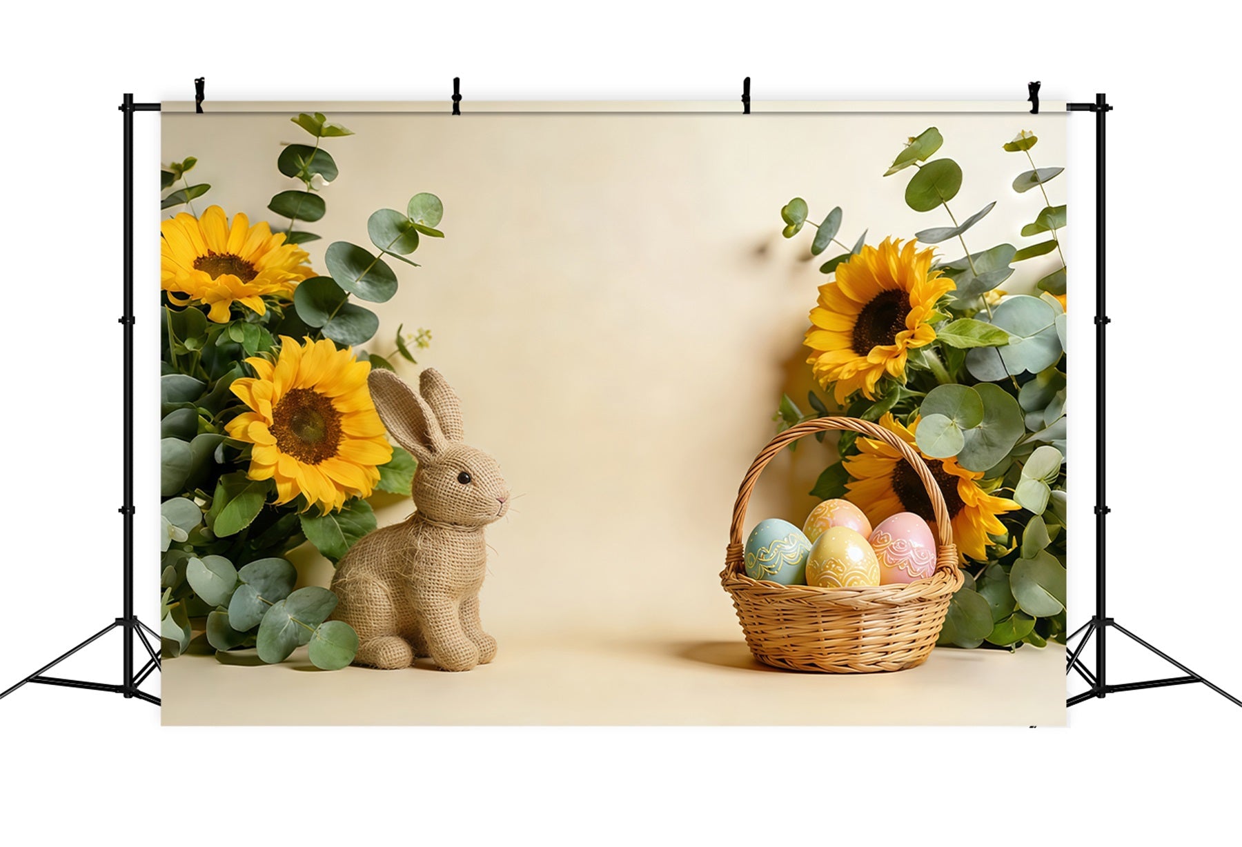 Fond de Pâques Lapin Tournesol Œuf Pastel CSH61-60