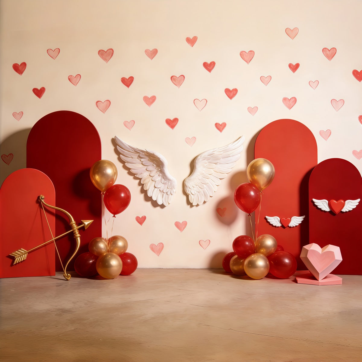 Fond Photo Saint-Valentin Arche Ballons Cœur Ailé CSH61-96