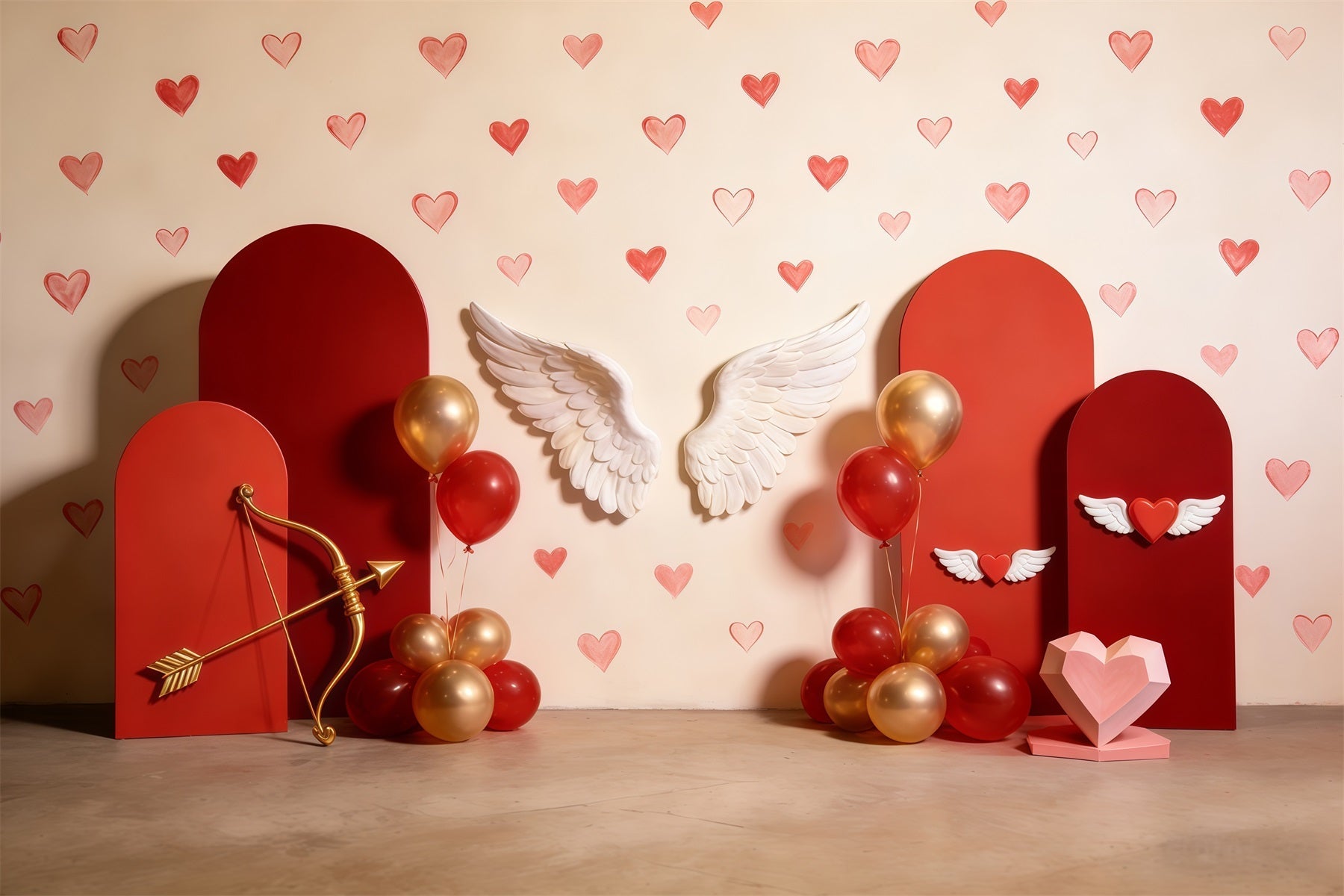 Fond Photo Saint-Valentin Arche Ballons Cœur Ailé CSH61-96