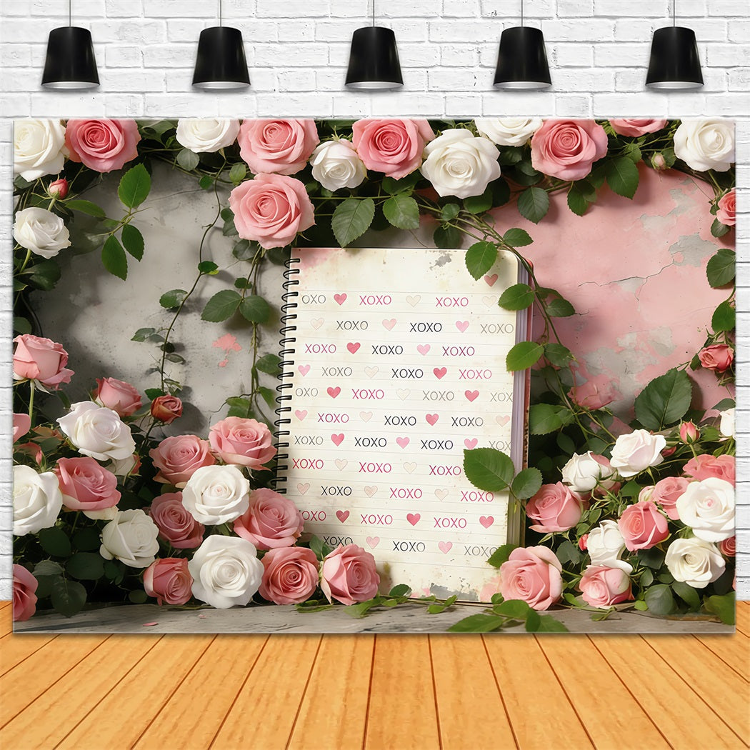Toile de fond Saint-Valentin Jardin Vintage Roses Romantiques CSH61-97
