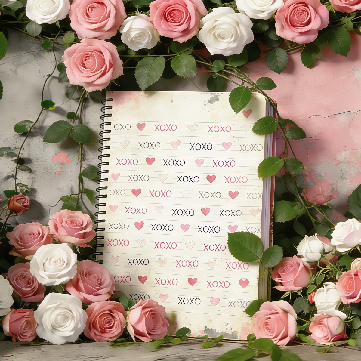 Toile de fond Saint-Valentin Jardin Vintage Roses Romantiques CSH61-97