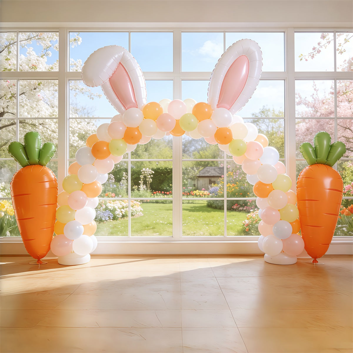Fond Studio Pâques Arche Ballons Oreilles Lapin CSH62-107