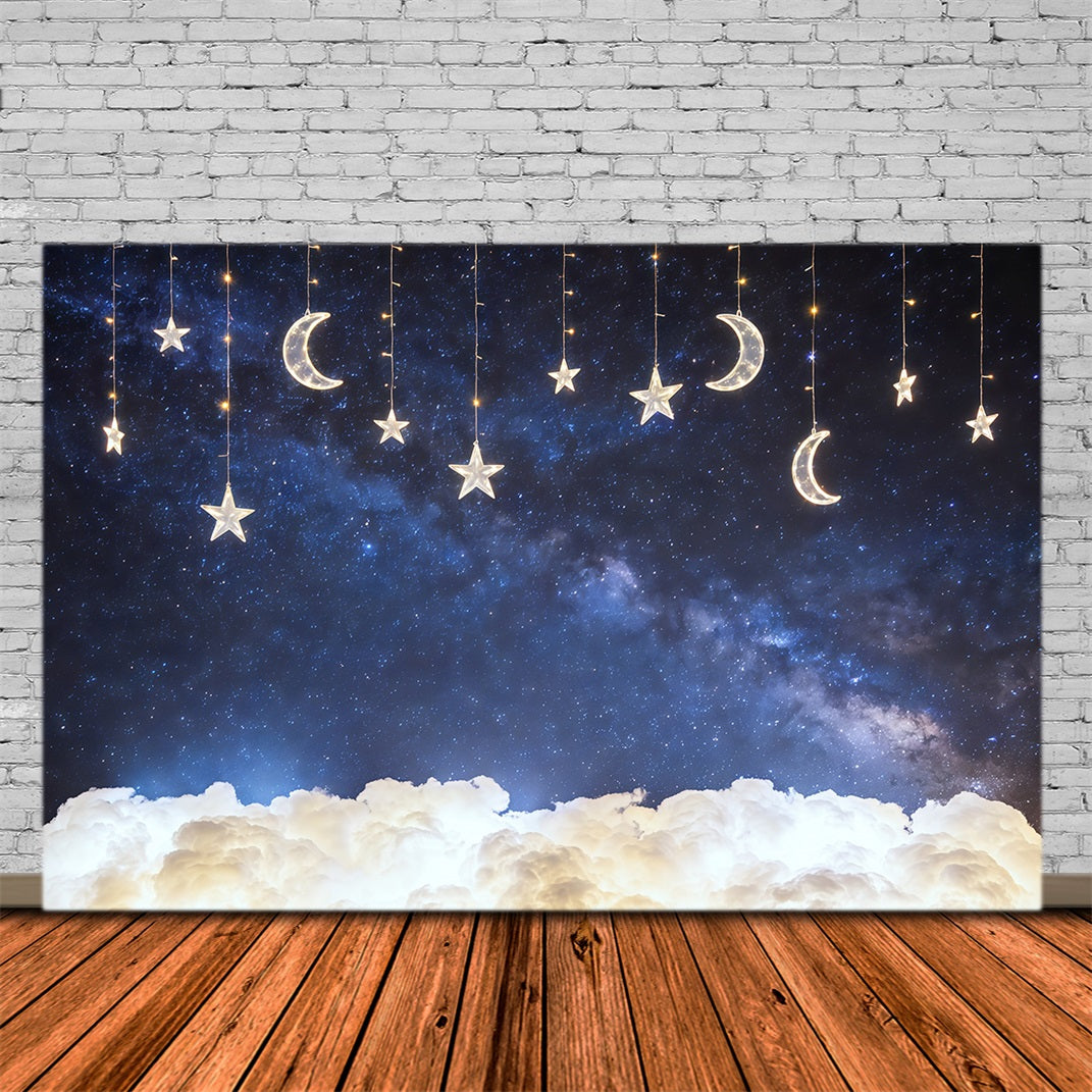 Toile de fond Ciel Étoiles Lumineuses Lune Galaxie CSH62-113