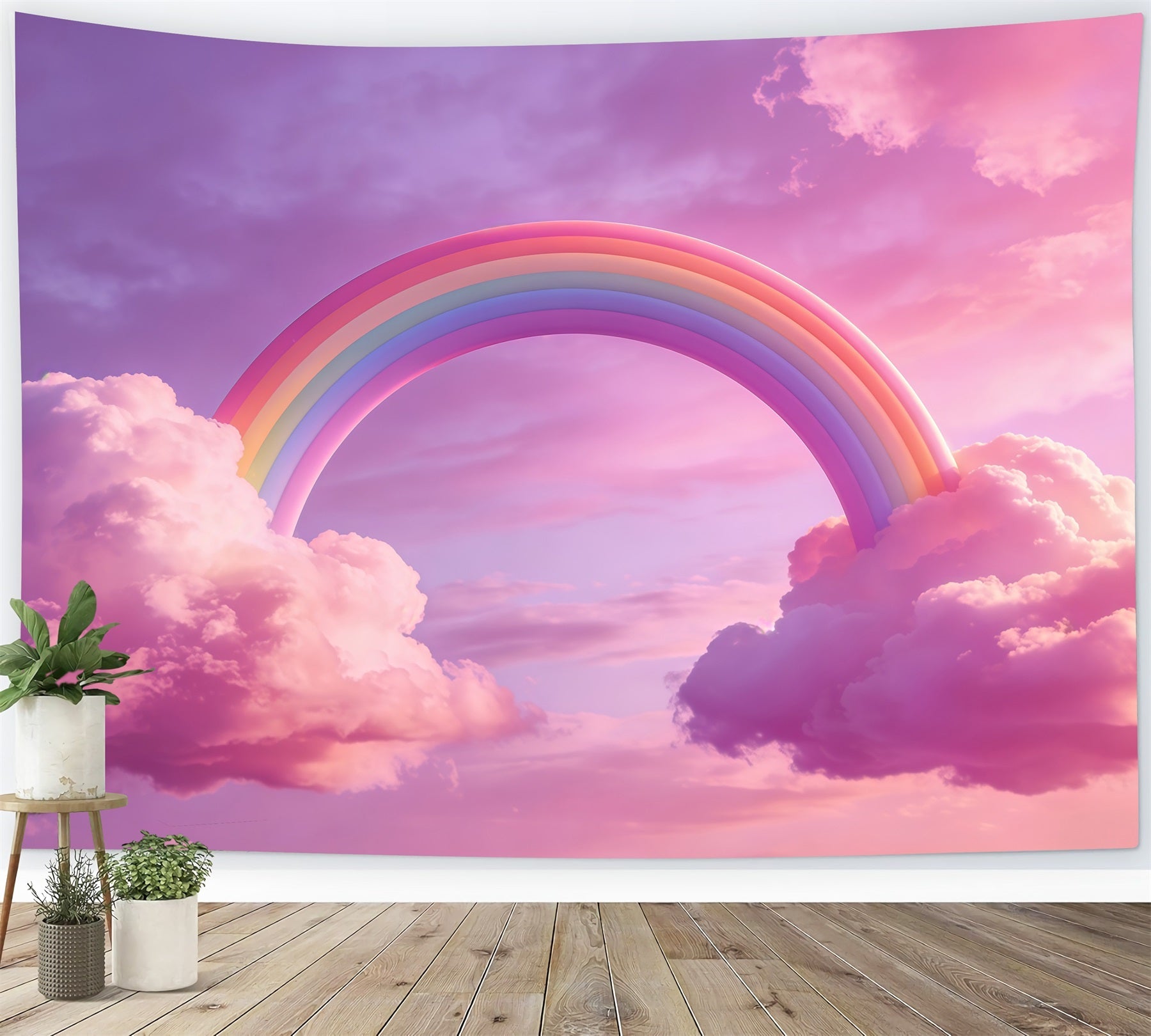 Fond Photo Ciel Arc-En-Ciel Pastel Nuages Roses CSH62-133