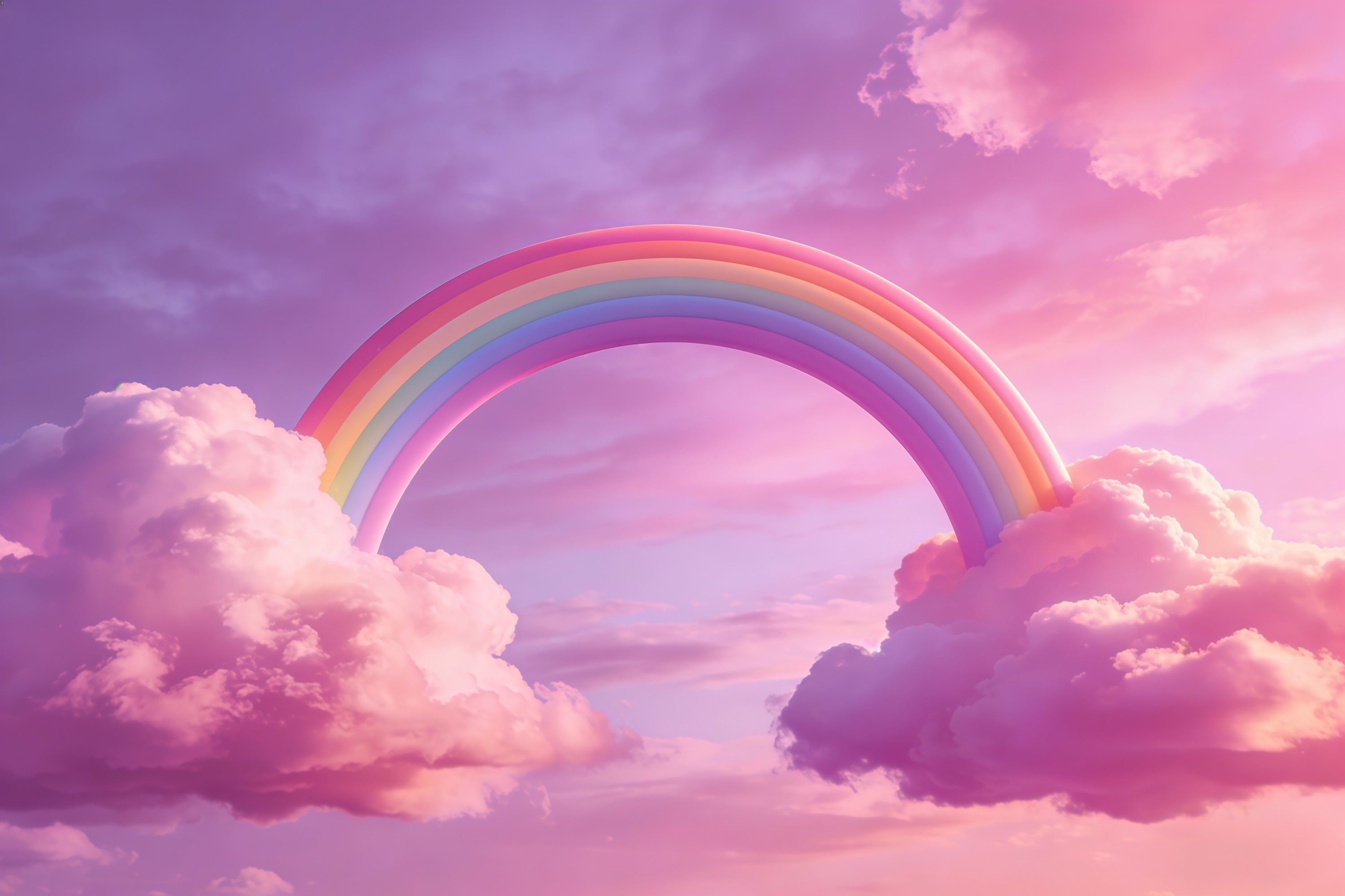 Fond Photo Ciel Arc-En-Ciel Pastel Nuages Roses CSH62-133