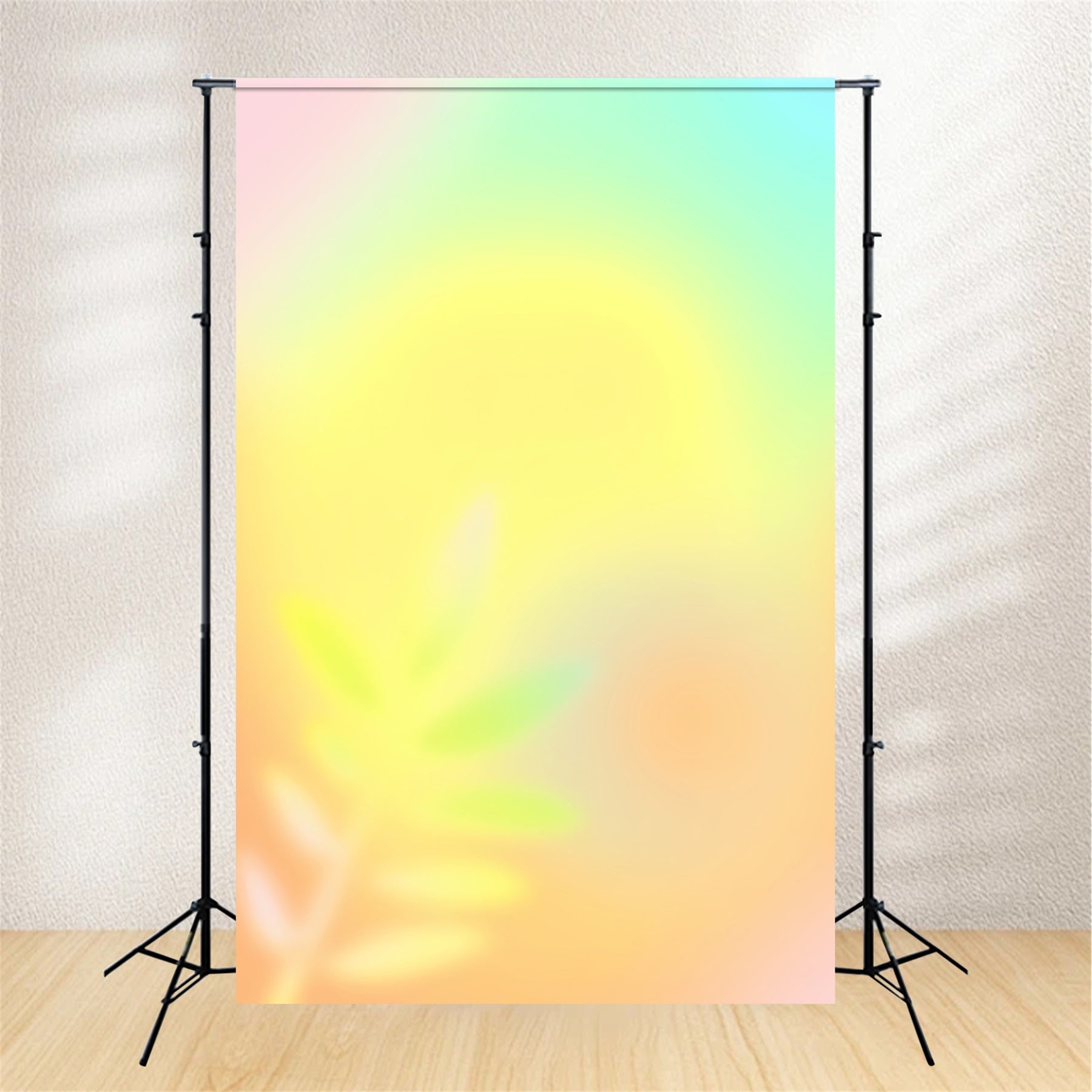 Fond Studio Portrait Dégradé Fusion Lever De Soleil Jaune Vert Rose CSH62-46